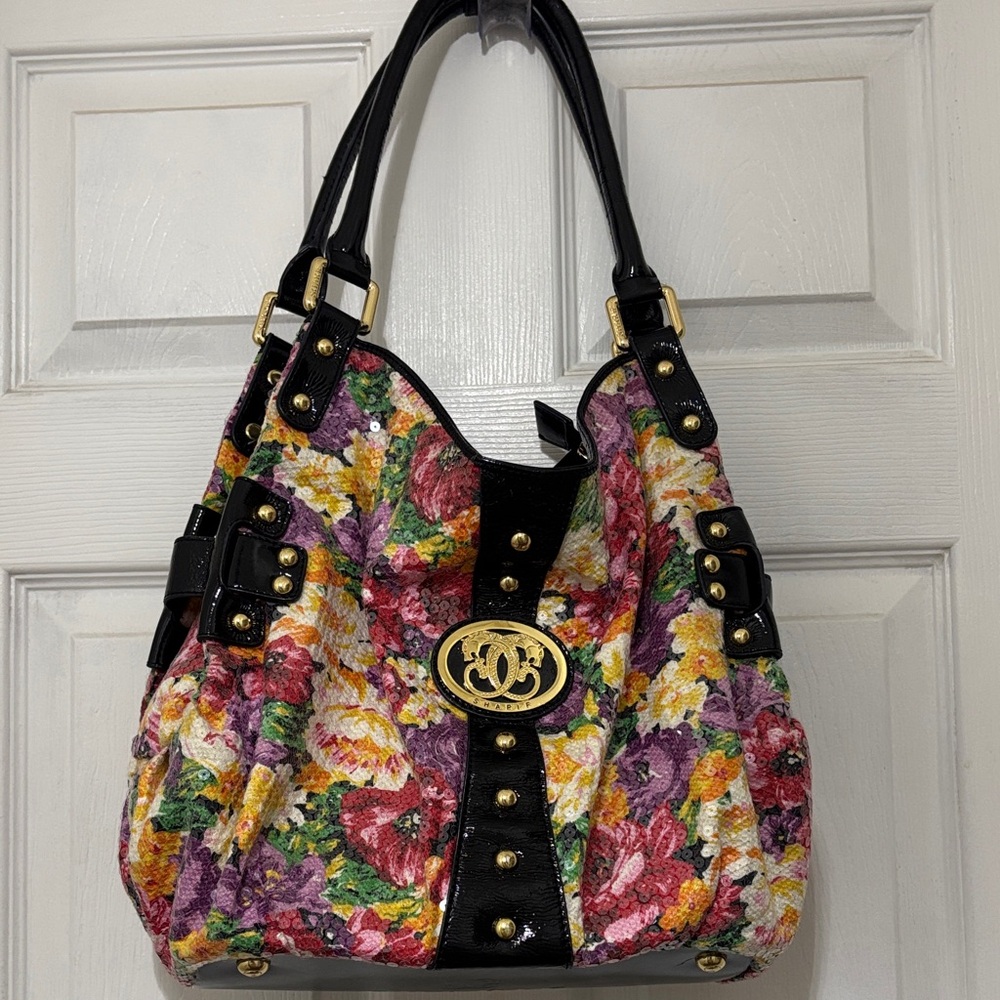 Sharif Multicolor Floral Sequin Shoulder Bag